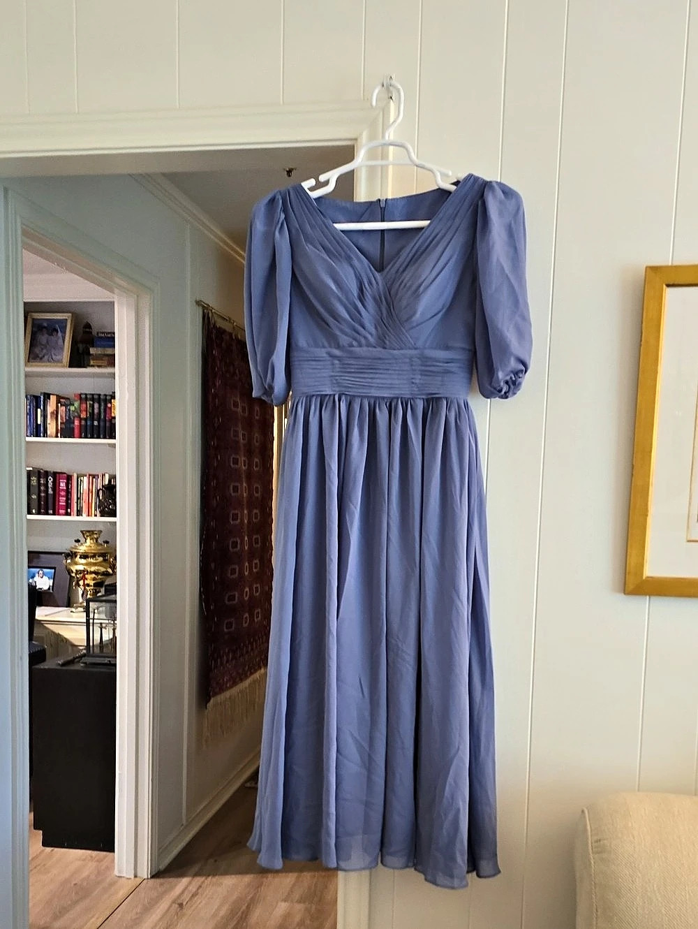 Merry's Pleated Maxi Dress in Blue Size 4 NWT